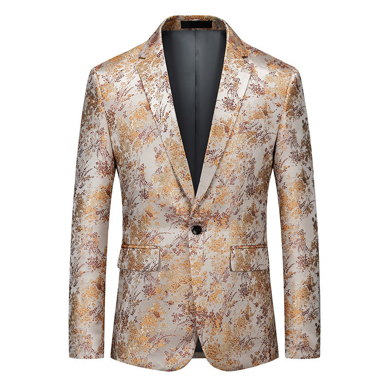 Men's Simple Printed Suit Jacket