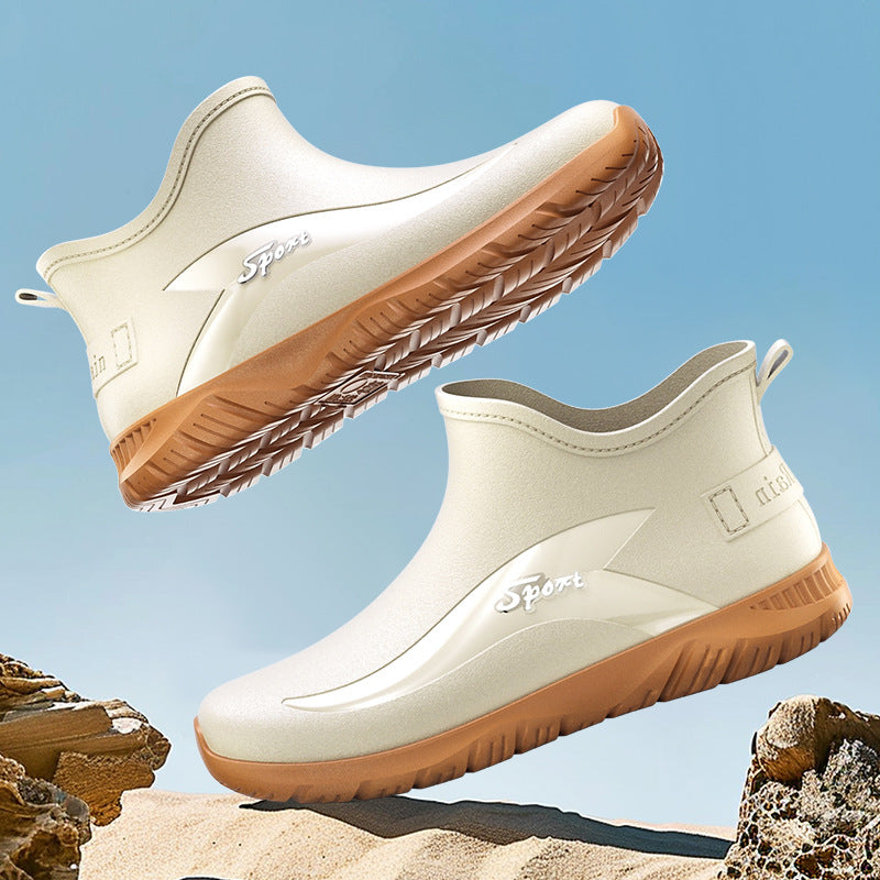 Non-slip Flat Short Rubber Boots Men