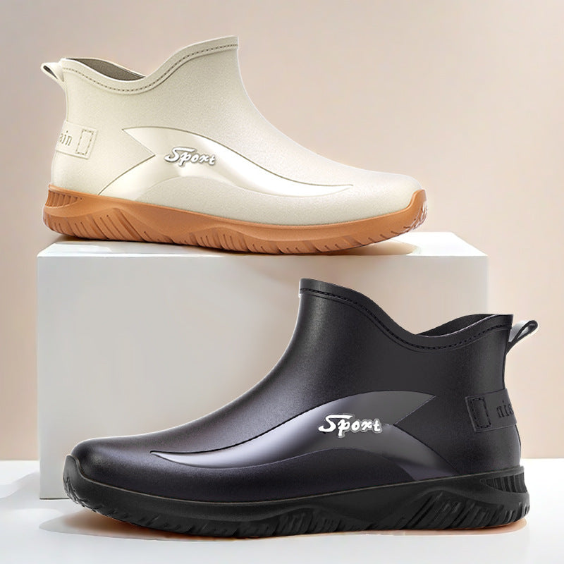 Non-slip Flat Short Rubber Boots Men