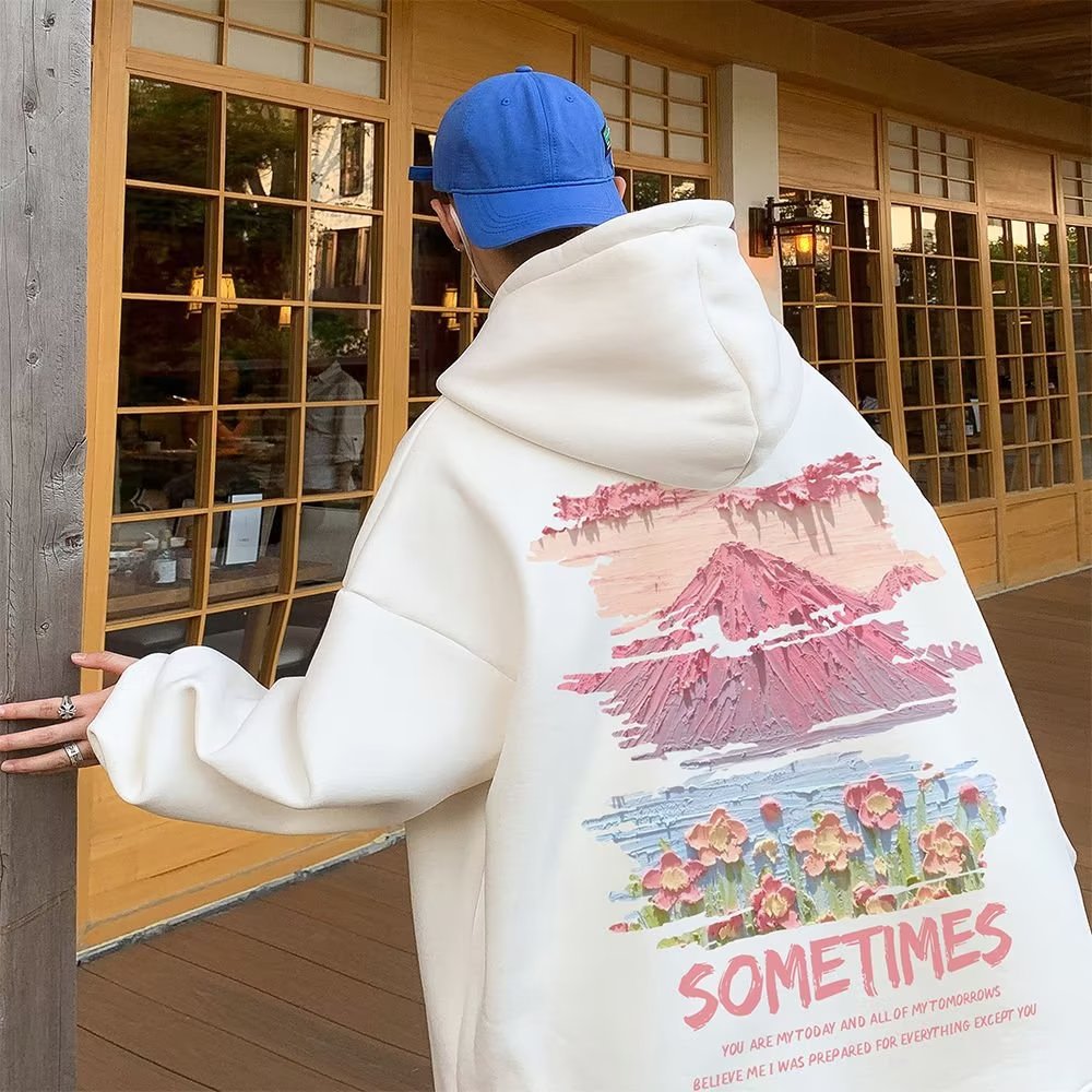 American Retro Hooded Sweater for couples