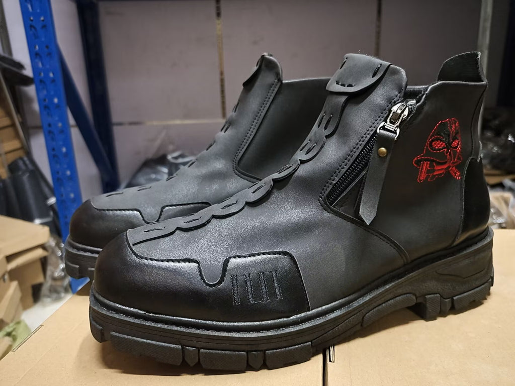 Men's Round Toe Large Size Side Zipper Martin Boots