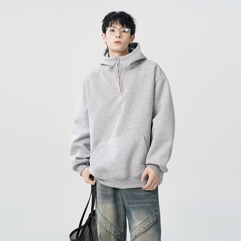 Men's Casual All-match Hooded Fleece Lined Sweater
