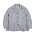Seersucker Striped Flat Collar Blazer