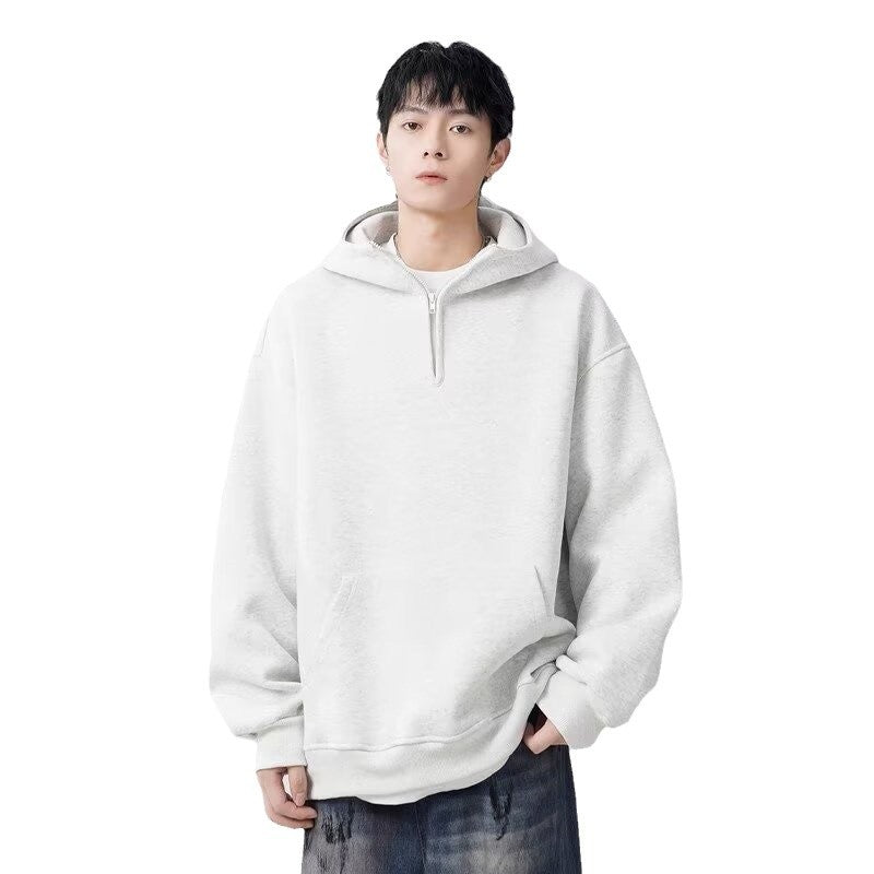 Men's Casual All-match Hooded Fleece Lined Sweater