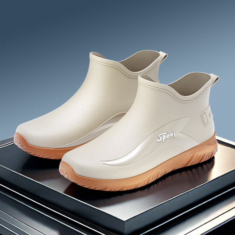 Non-slip Flat Short Rubber Boots Men