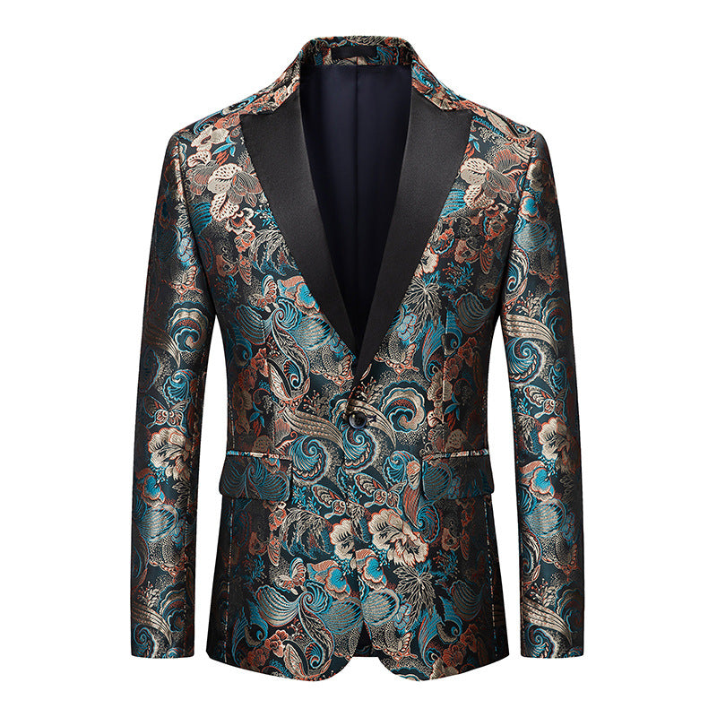 Men's Simple Printed Suit Jacket