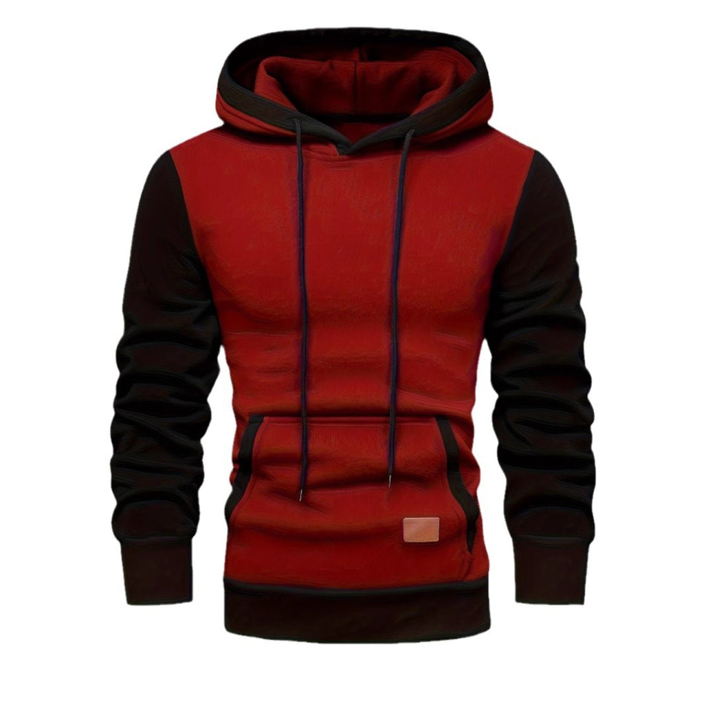 Men's Color Matching Color Contrast Stitching hoodie