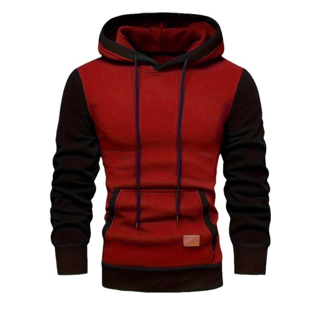 Men's Color Matching Color Contrast Stitching hoodie