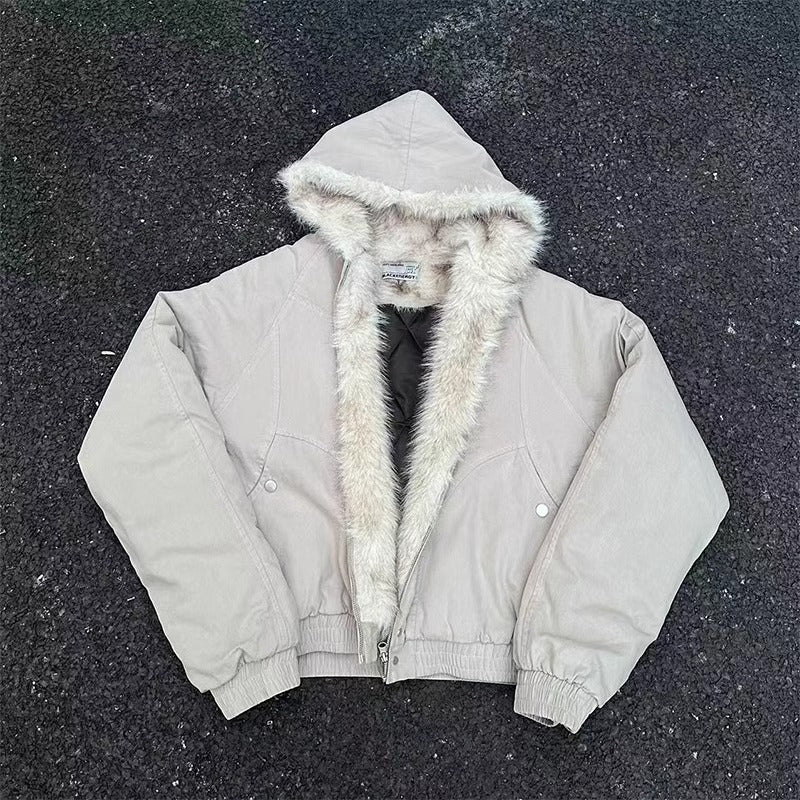Winter Hooded Short Fur Collar hoodie