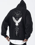 Retro Spell Crow Totem Printed Hoodie