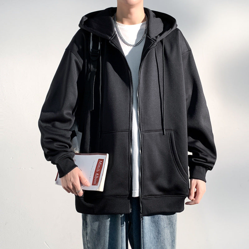Men's Fleece Cardigan Sweater Hooded Coat