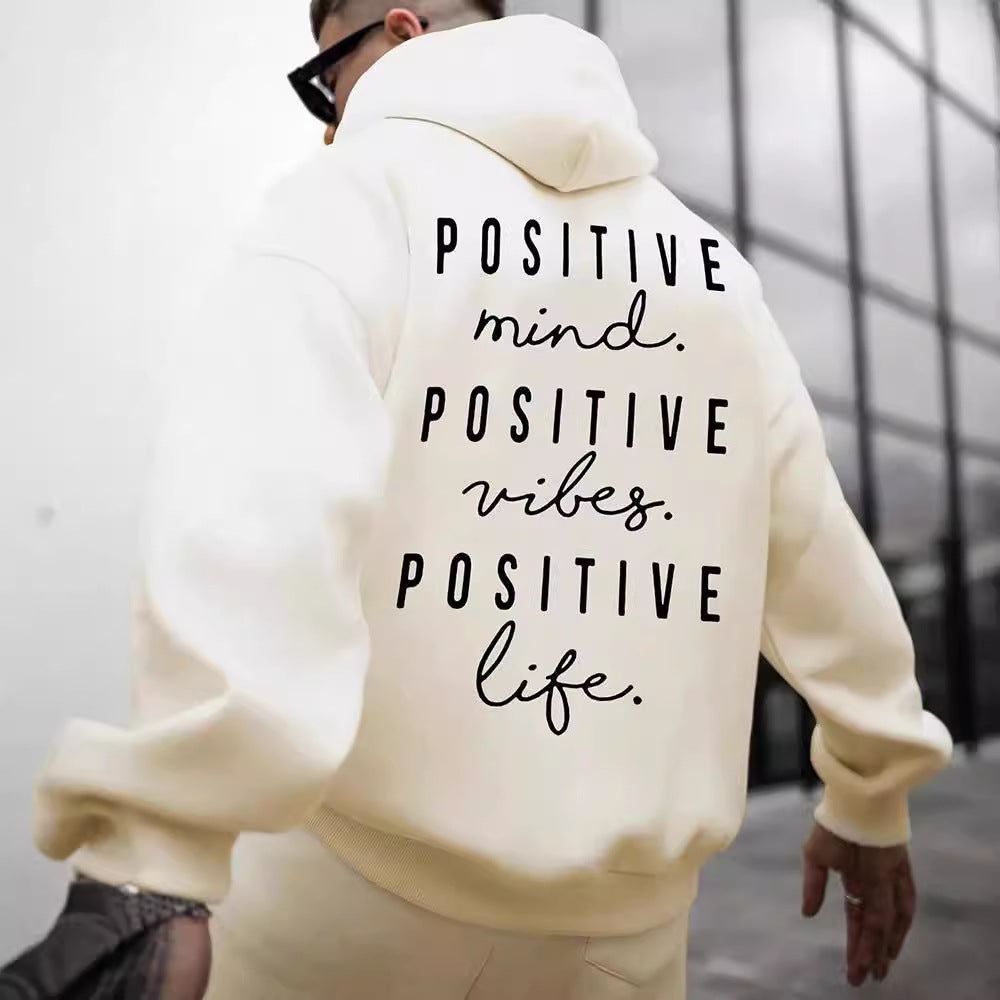 Fall Winter English Letter Print Hoodie
