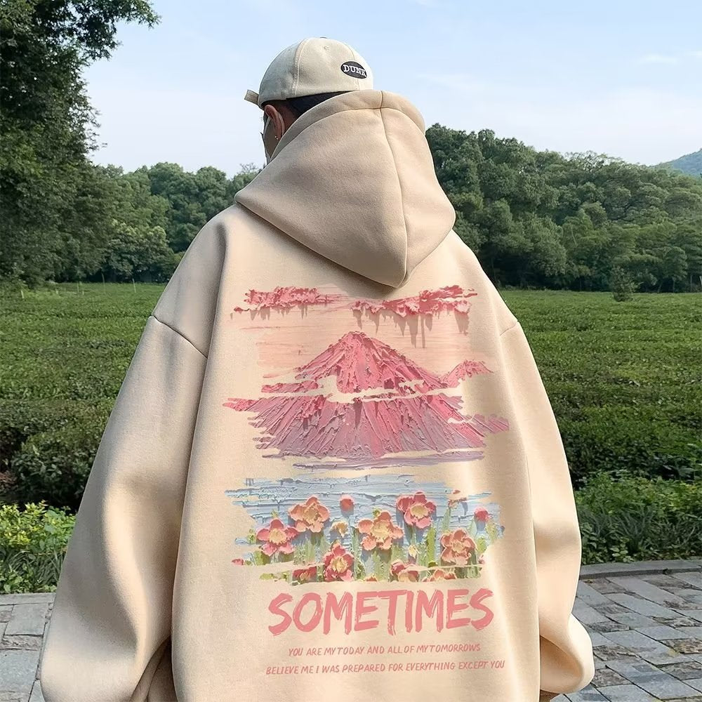 American Retro Hooded Sweater for couples