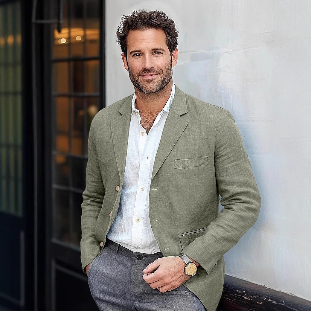 Men's Cotton And Linen Suit jacket