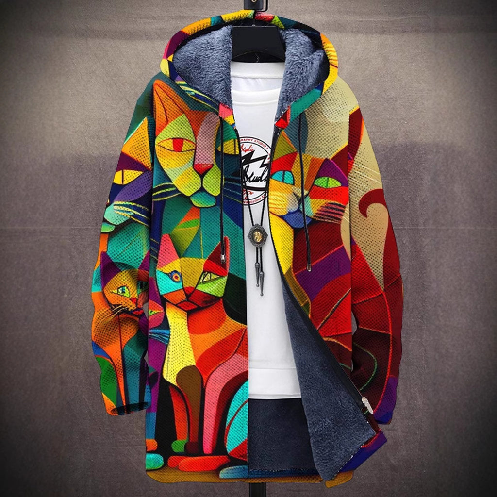 Men's Zipper Hooded Cardigan Cotton-padded Jacket