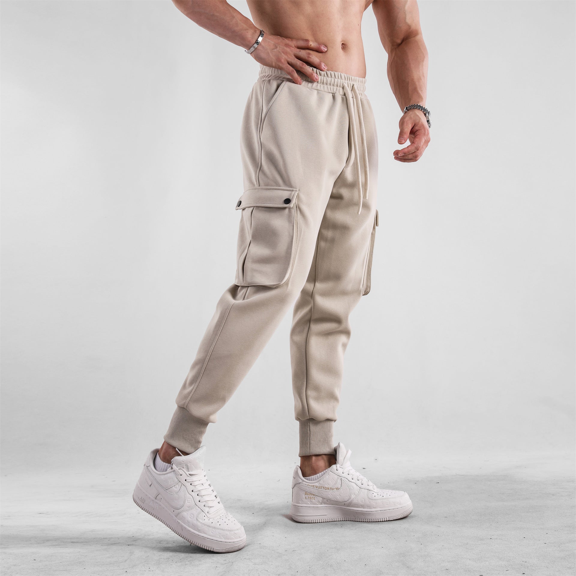 Men's Loose Close Up Ankle-tied American Trousers