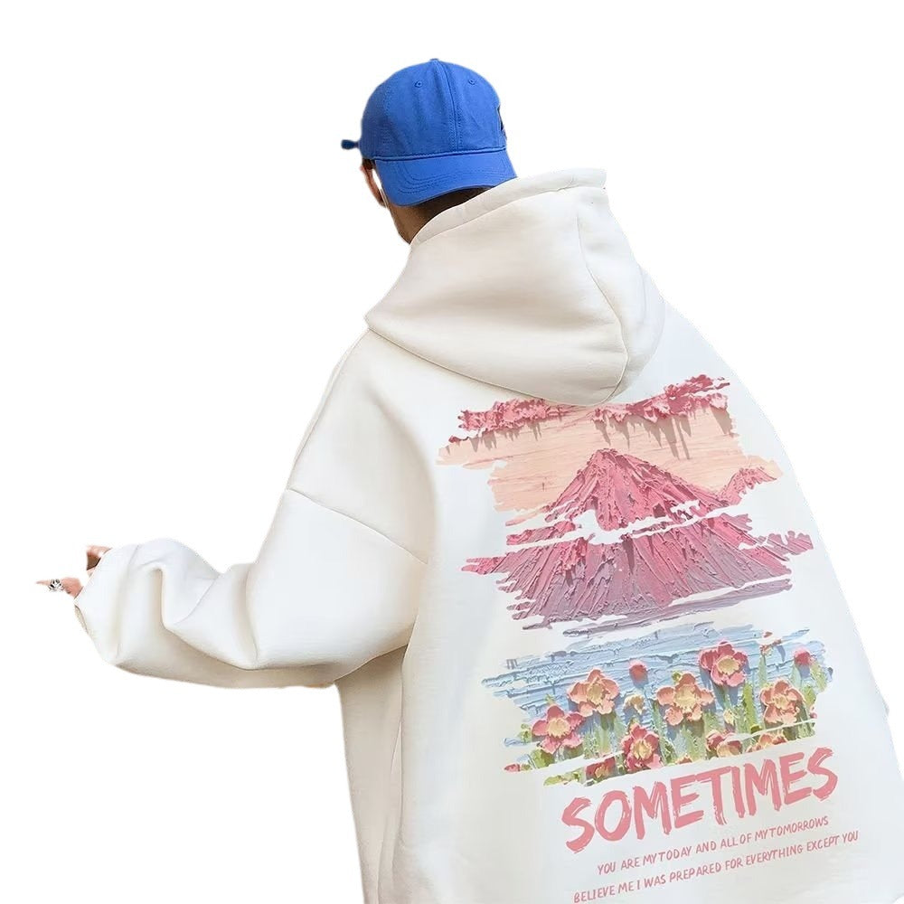 American Retro Hooded Sweater for couples