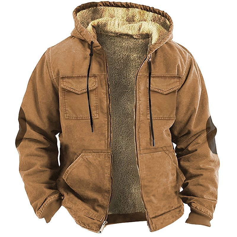 Fleece-lined Thick Ethnic Style Double-pocket Double-layer Thick Velvet Cotton-padded Jacket