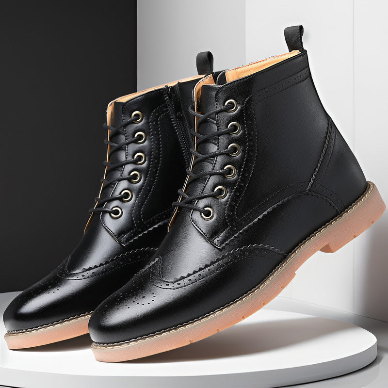 Men's High-top Business Casual Leather Shoes British Martin Boots