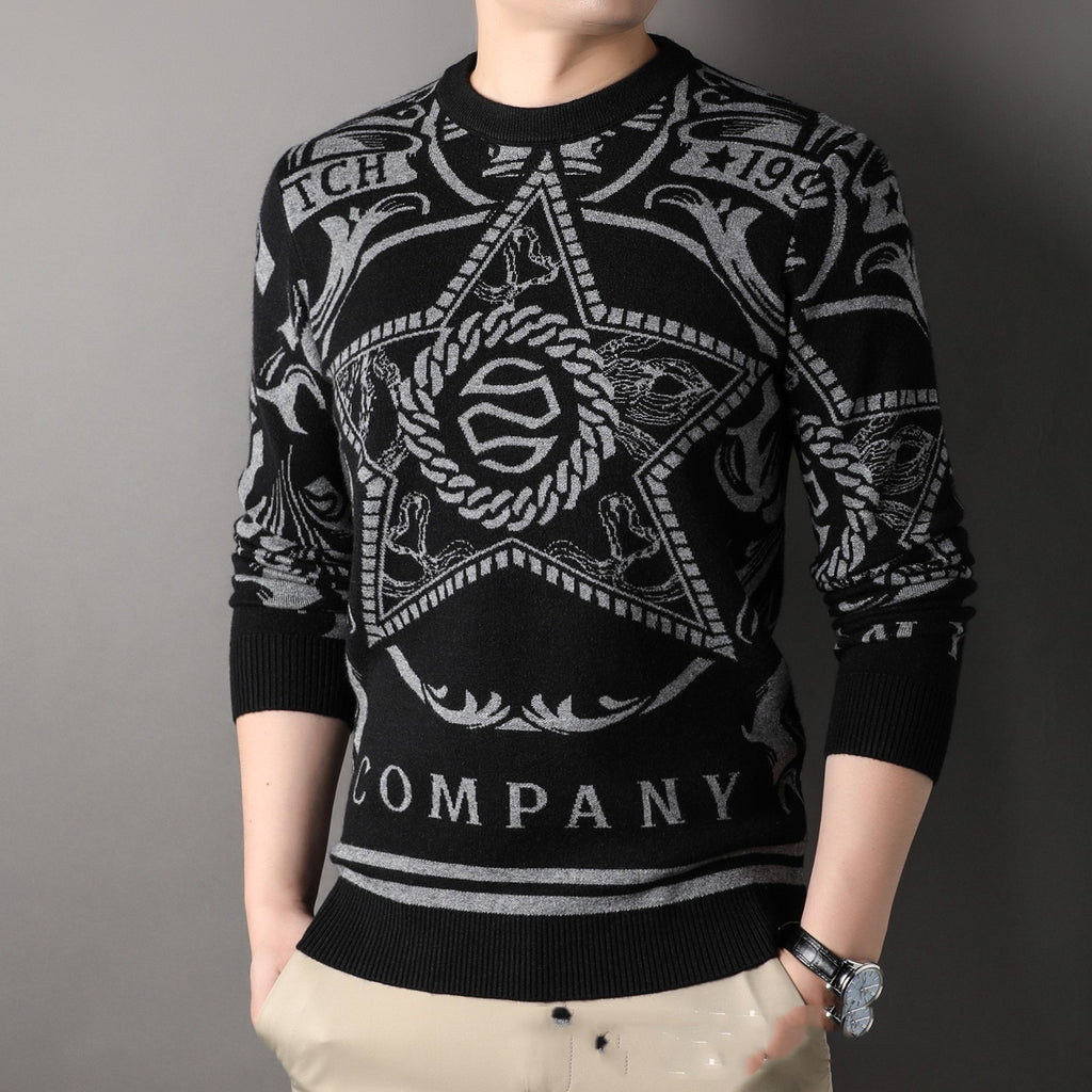 Autumn And Winter Men's Knitwear Round Neck Loose sweater