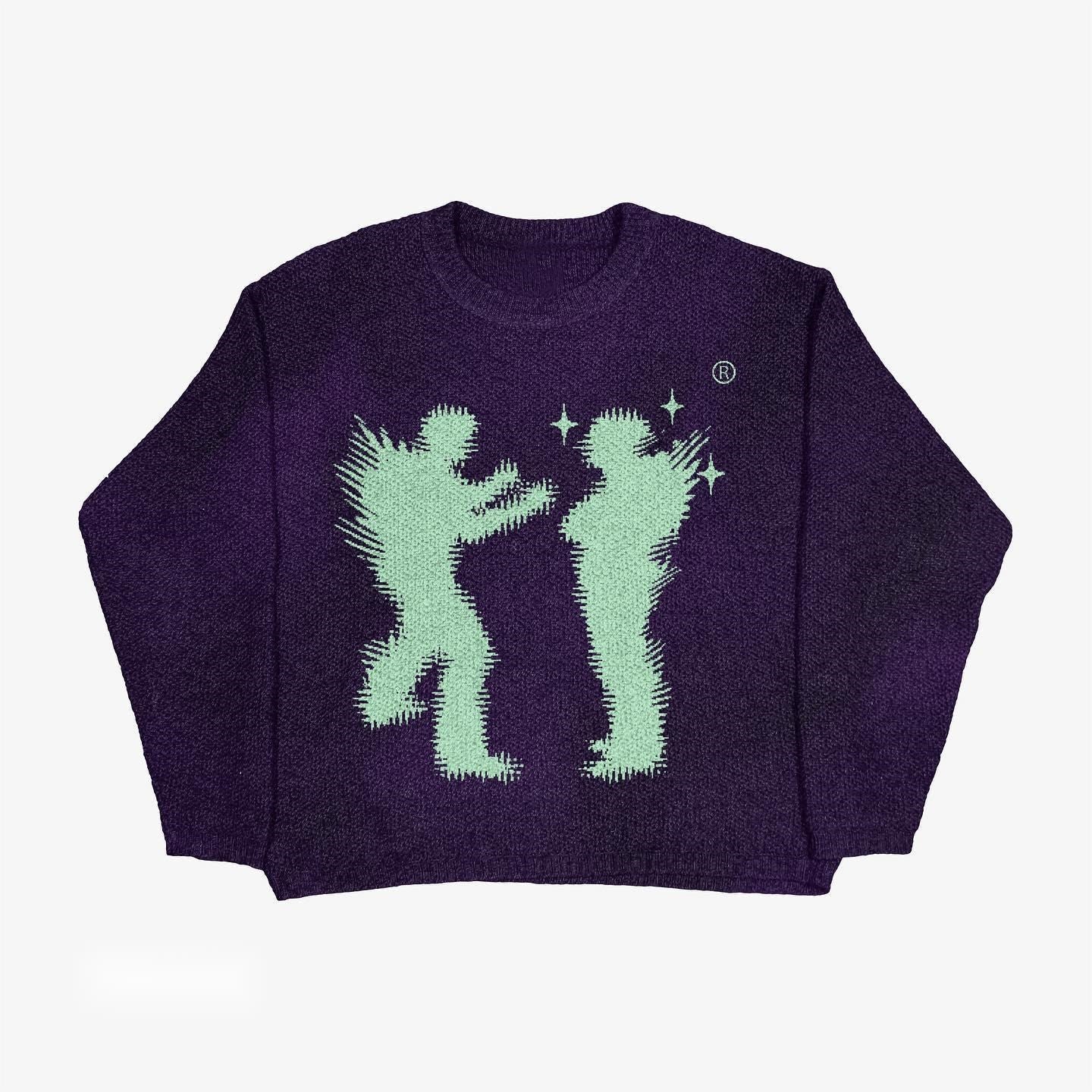 Men's Creative Pattern Printing Loose Casual Sweater