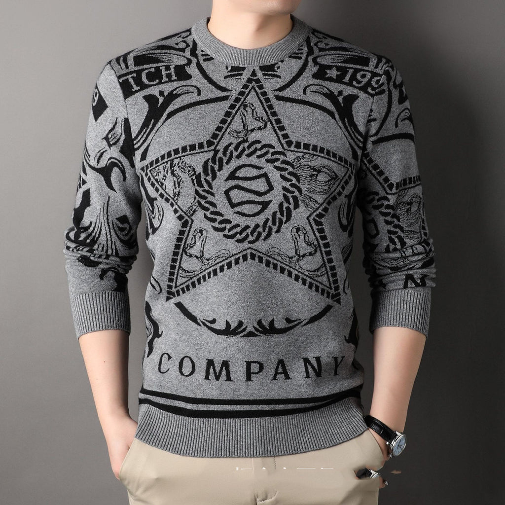 Autumn And Winter Men's Knitwear Round Neck Loose sweater