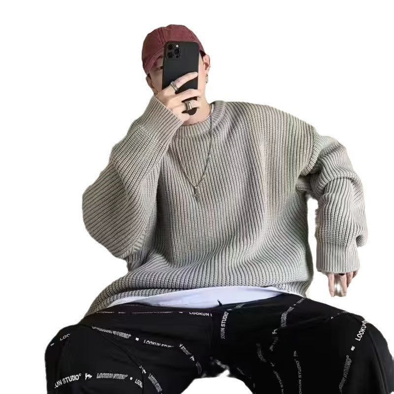 Loose Casual Retro Crew Neck Sweater