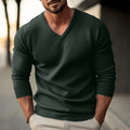 Men Knitwear V-neck Slim Fit Thin Long Sleeve Sweater