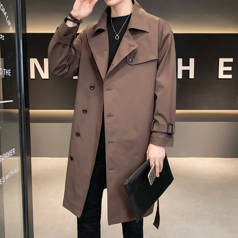 Men Spring And Autumn Simple Senior Sense Trench Coat