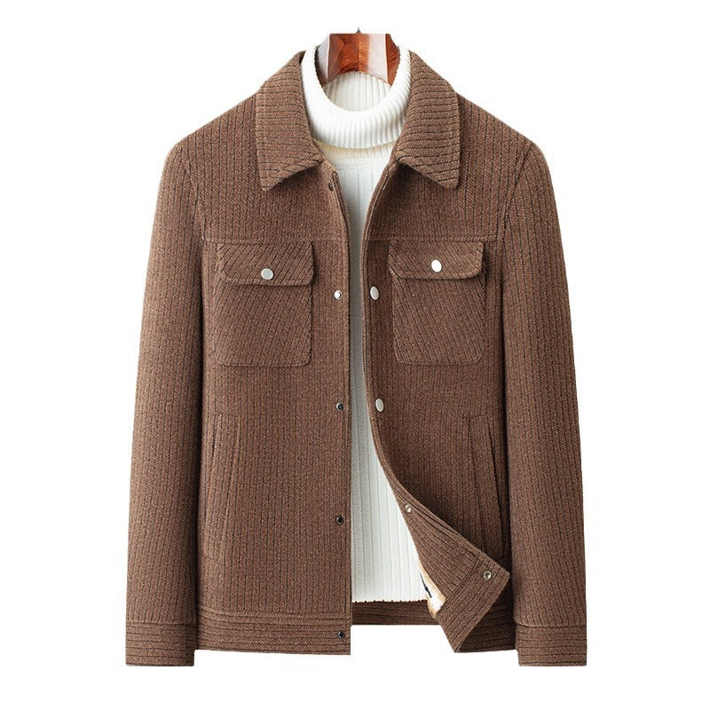 Casual Men's Fleece-lined Warm Coat