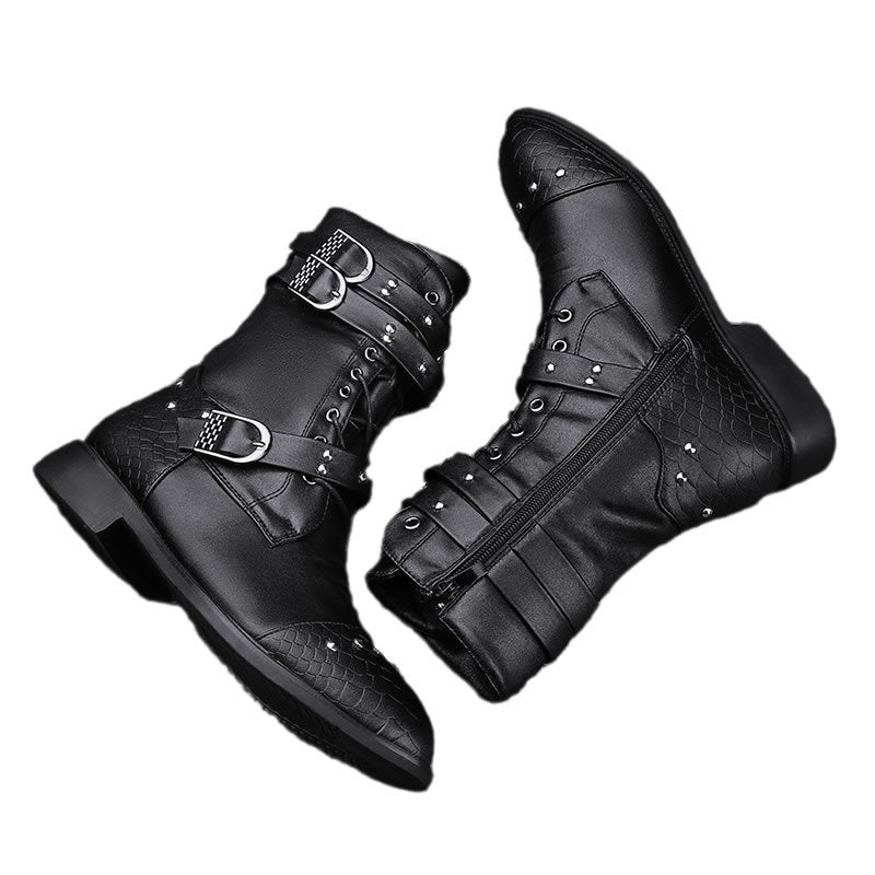 Middle Tube Leather Boots Ceremonial Motorcycle Men's Martin boots