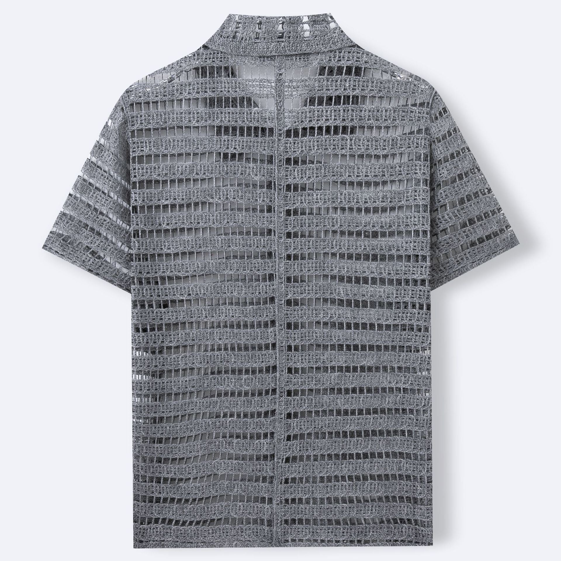 Men's French Beaded Hollow Shirt