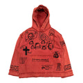 Retro Heavy Anti-worn Looking Washed-out Destruction hoodie