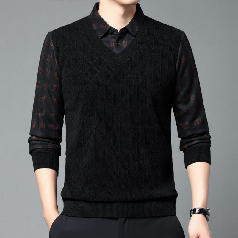 Men's Fleece-lined Thickened Bottoming Shirt