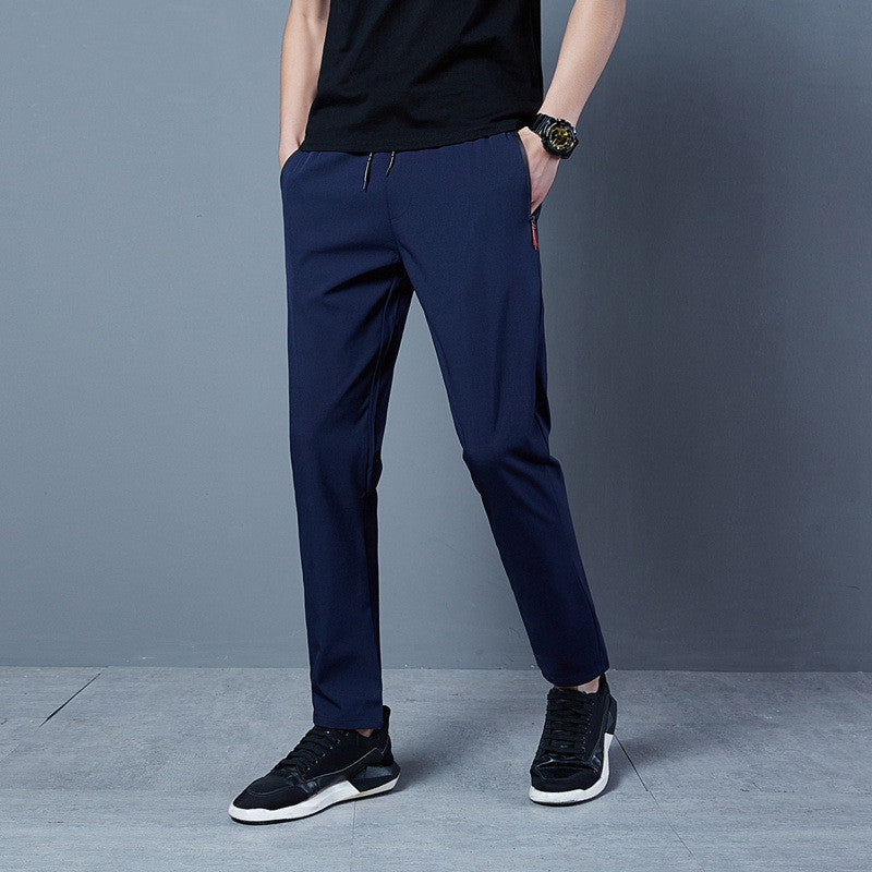 Mens Solid Color Loose Casual Pants