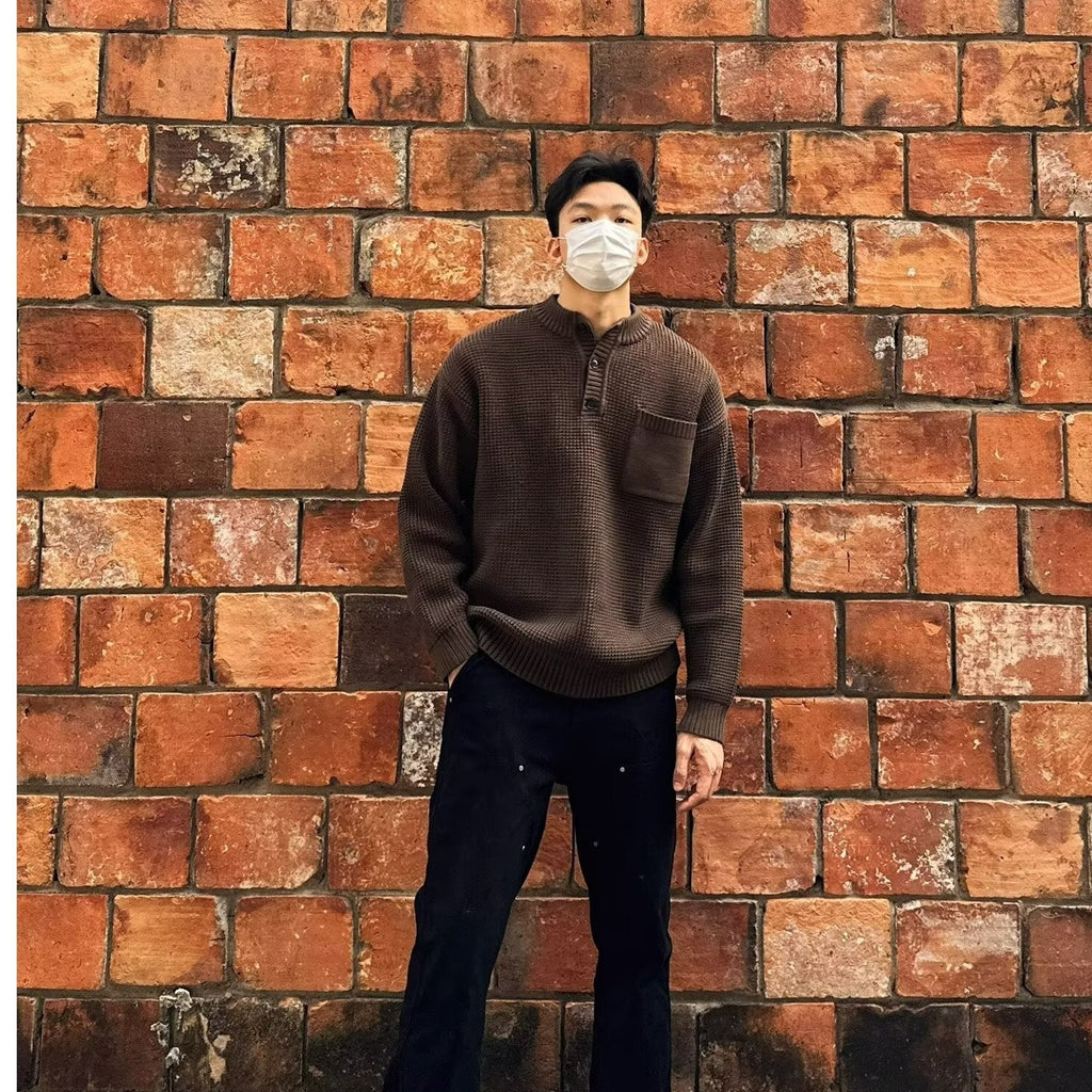 Men's Long-sleeved Knitted Sweater