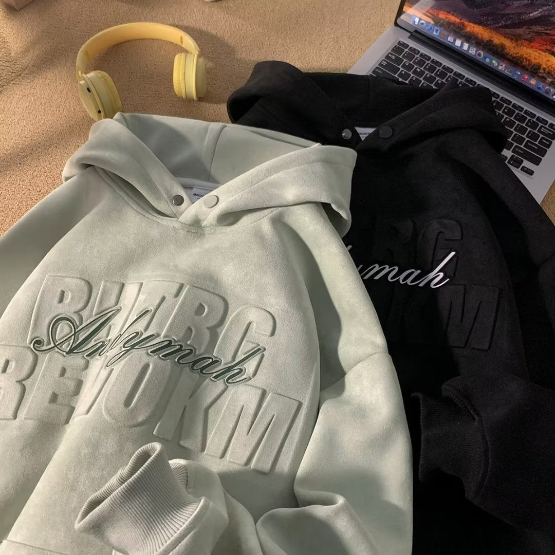 Suede Heavy Sweater American Retro hoodie