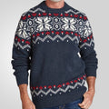 Round Neck Pullover Knitting Long Sleeve Brocade Sweater Men