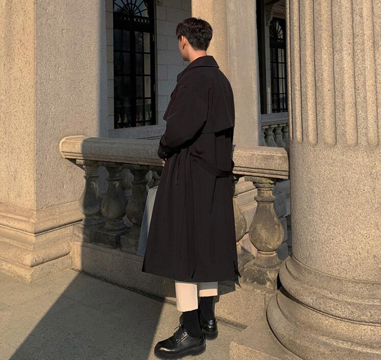 Men's Casual Mid-length Double-breasted Loose Coat