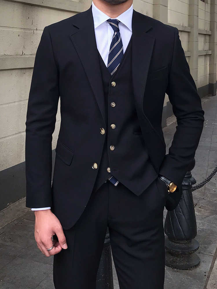 Men's Slim-fitting Three-piece Suit Versatile Casual suit