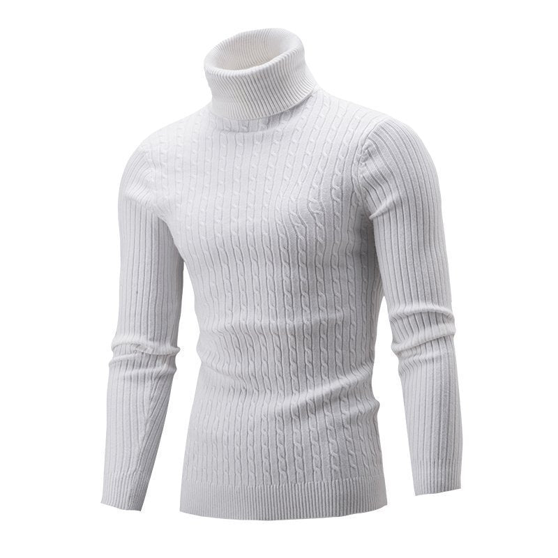 Men's Sweater Casual Retro Twisted Flower Turtleneck Knitting sweater