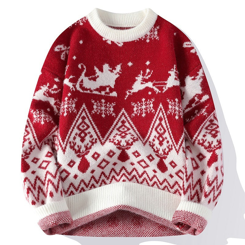 Men's Thickened Christmas Pullover Mock Neck Sweater