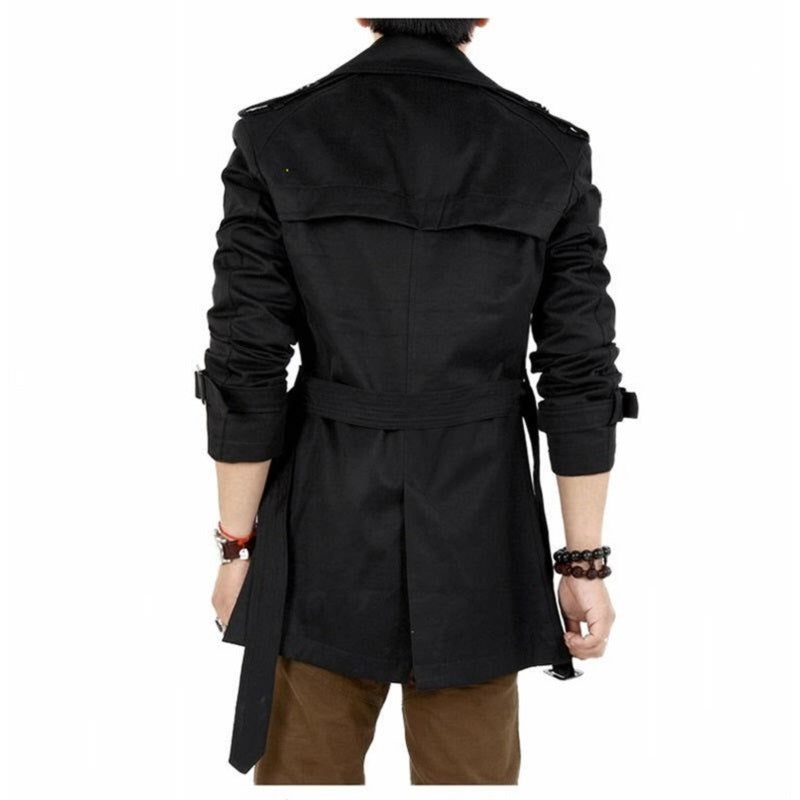 Classic Retro Men's Windbreaker Double-breasted Slim trench coat