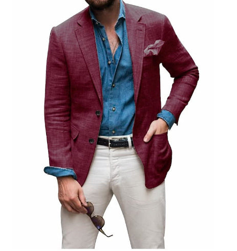 Men's Casual Slim Spring Striped Suit Jacket