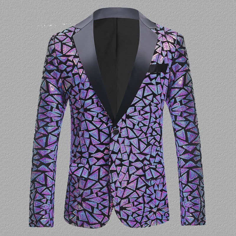 Velvet Men's Sequined Performance Dress suit