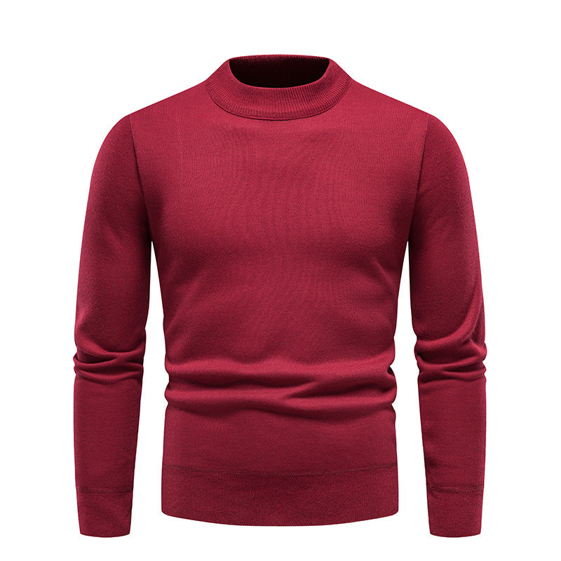 Men's Fleece-lined Thick Round Neck Sweater