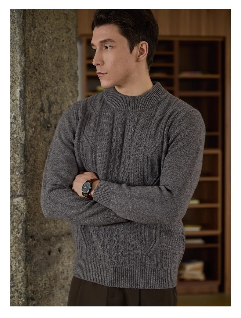 Business Casual Texture Jacquard Sweater