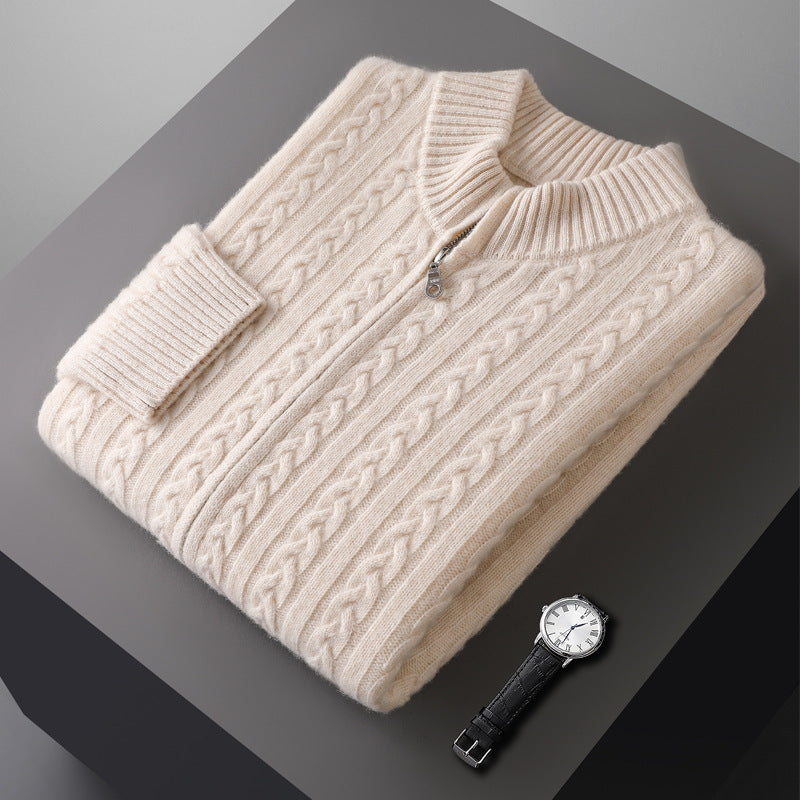 Men's Half-high Collar Zipper Sweater