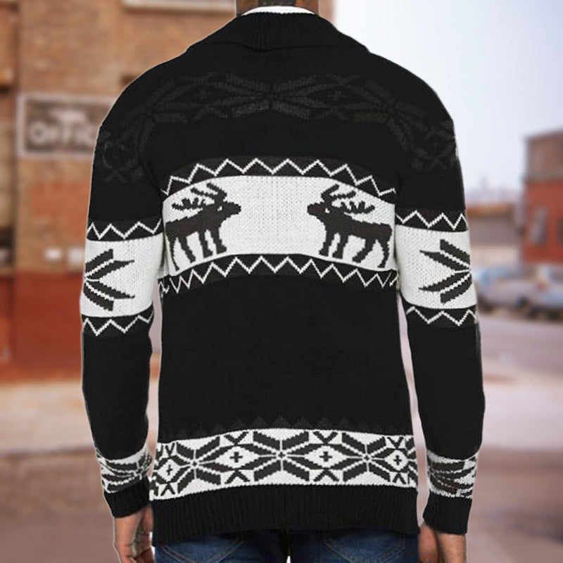 Men's Christmas Jacquard buttoned Sweater