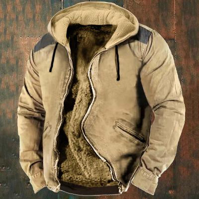 3D European And American Hooded Zipped Cotton-padded Jacket